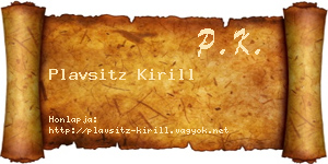 Plavsitz Kirill névjegykártya